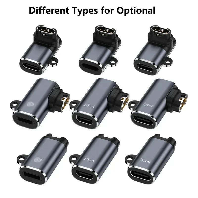 Type C/Micro/IOS USB To 4pin Charger Adapter Connector for Garmin Fenix 7/6/5/7X/6X/5X/ Venu 2 Plus Watch Charging Converter