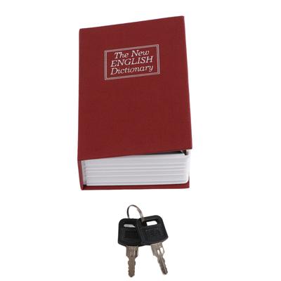 Mini Safe Box Simulation Book Security Money Jewelry Box with Lock Keys for Home OfficeRed