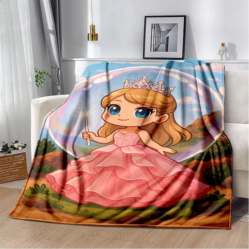 3D Glinda Musical Movie Wicked Cartoon Soft Plush Blanket,Flannel Blanket Throw Blanket for Living Room Bedroom Bed Sofa Cover