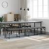 Dining Bench Dark Grey 248 x 32 x 45 cm Steel and Fabric