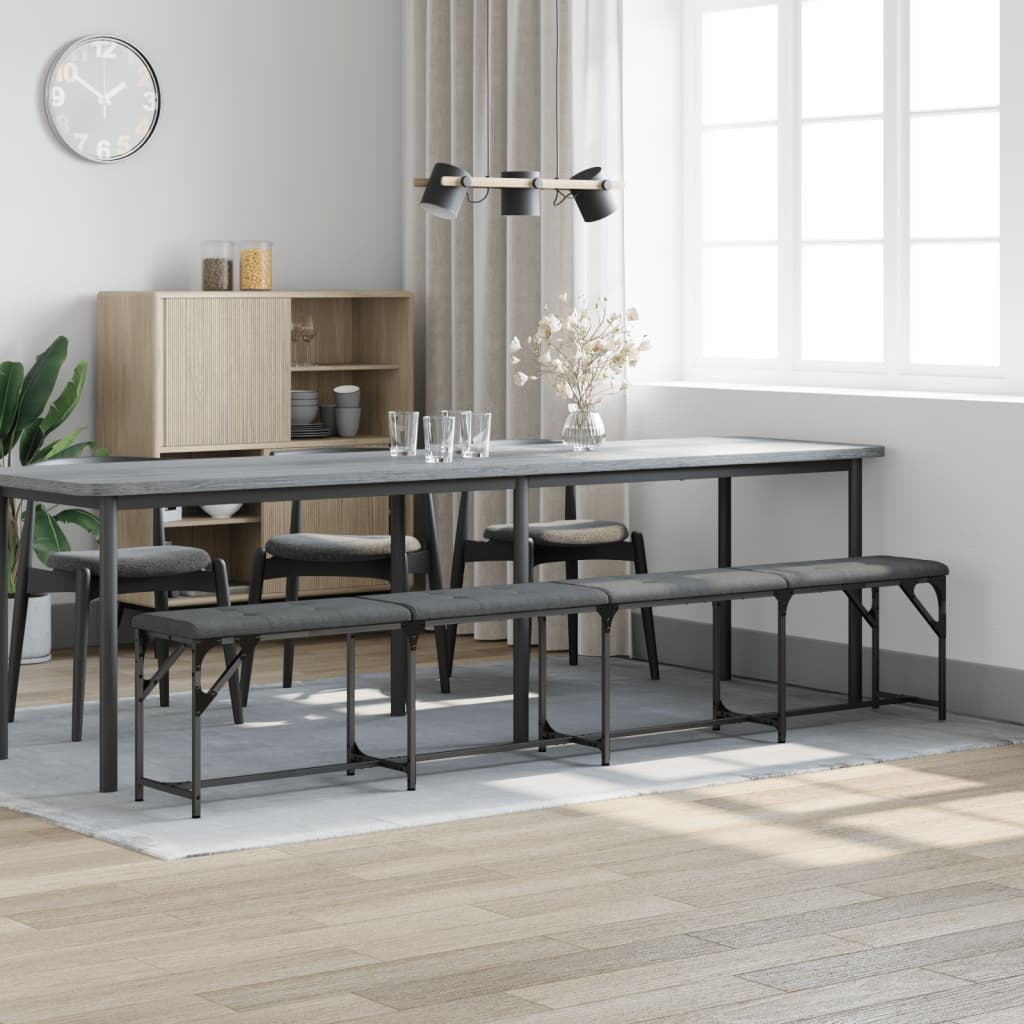 Dining Bench Dark Grey 248 x 32 x 45 cm Steel and Fabric