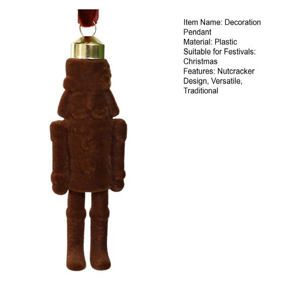 Flocking Nutcracker Hanging Ornament Decorative Nutcrackers Statue Christmas Soldier Charm Holiday Tree Decoration Pendant