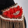 Metal Tassels Chain Epaulettes Uniform Shoulder Badges Artificial Pearls Beaded Epaulet for Party Costume Accessories Top Sale