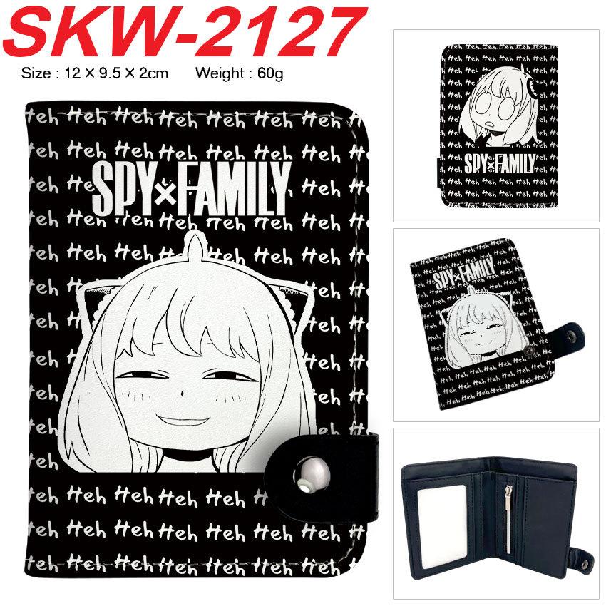 SPY x FAMILY Anime Geldbörse Druckknopf Vertikaler Druck PU-Leder Wasserdicht Langlebig Kartenhalter Anya Loid Yor Münzbörse