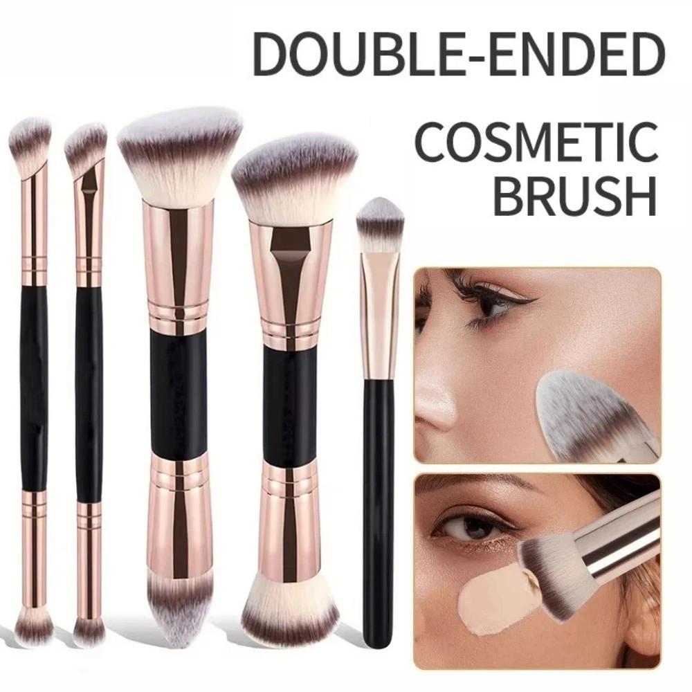 2/4/5Pcs Soft Bristle Dual-ended Makeup Brushes Angled Top Foundation Brush Set  Beauty Application