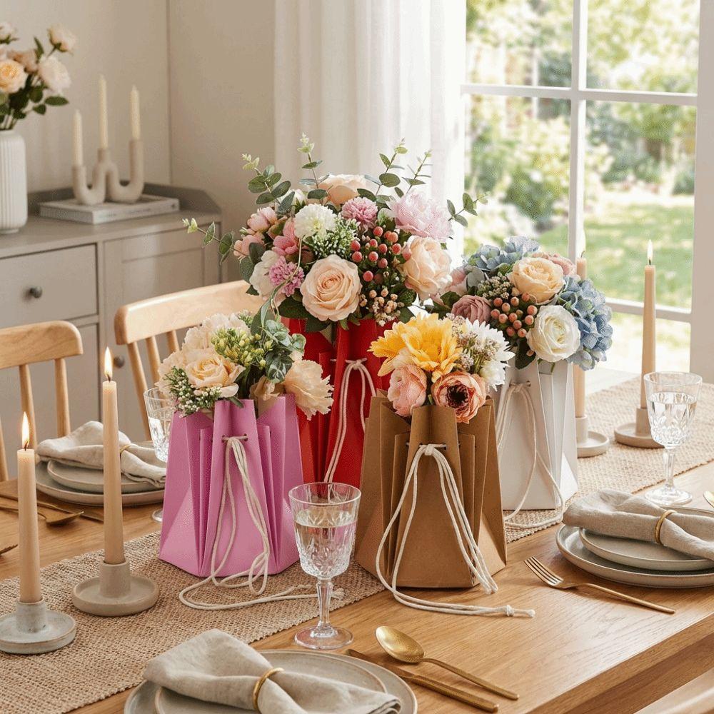 10Pcs Hand-folded Flower Gift Box Paper Floral Wrapping Box Flower Arrangement Box Valentine's Day