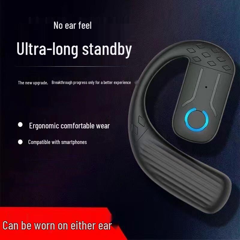 Left/Right Wearable Wireless Ear-Hook Bluetooth Headphones - Ultra-Long Battery, Non-In-Ear, High-Fidelity Sound (Model B01)