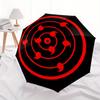 "Red Circular Symbol Graphic T Shirt" Umbrella, Portable 3 Fold Compact Umbrella for Men & Women,S72