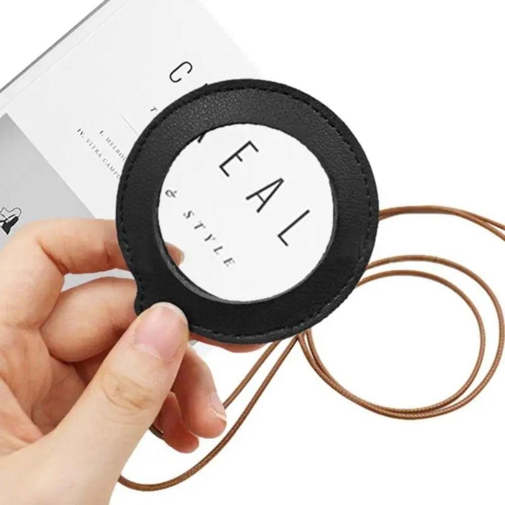 Leather Strap Magnifying Glass Necklace Handheld Magnifier Pendant Mini Magnifying Glass  Reading