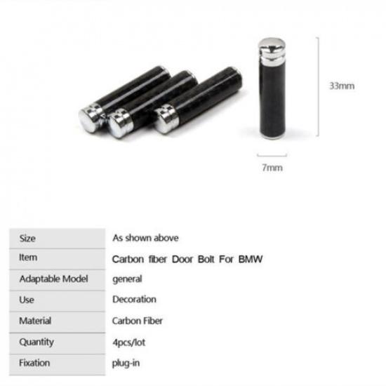 Pack 4 Carbon Fibre Handle Inner Control Door Lock Knob Pin for BMW 3 5 7 x3 x5