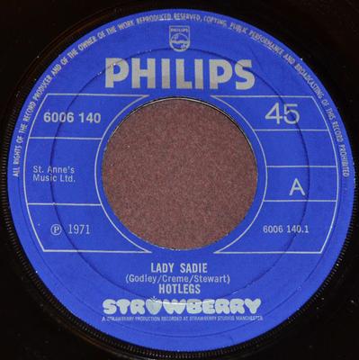 7-Zoll-Schallplatte HOTLEGS - Lady Sadie 6006140 Philips 1971 UK Rock Gebraucht