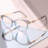 New trend Chic Oversized Cat-Eye Glasses: Black Frame with Gold Accents, Anti-Blue Light Lenses for Trendy Work & Study Wear