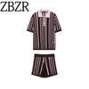 Zbzr Spring New Women Clothes Western Style Short Sleeve Knit High Waist Knit Shorts 3920244 3920243