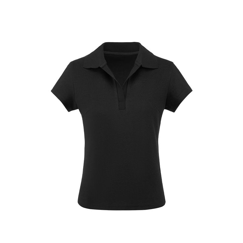 Trendy Women's Shoulder Lapel Polo Shirt Spring and Summer American Sexy Tight Waist Slim Looking Athleisure Short Sleeve T-shirt Fashion