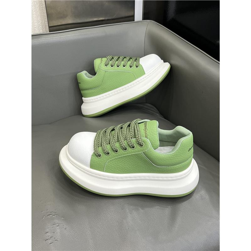 Autumn new color matching leather big head dad shoes lightweight platform sports casual shoes dl