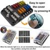 32V Plastic Cover Fuse Box Holder M5 Stud With LED Indicator Light 12 Ways Blade For Auto Car Boat Marine Trike RVs Ship Pickup