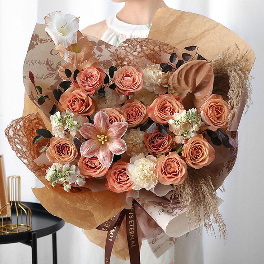 10pcs Antique Rose Flower Packaging Paper Romantic Gift Packaging Paper  Teacher's Day