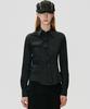 KIMZISU Unbalanced Drape Shirt_Black