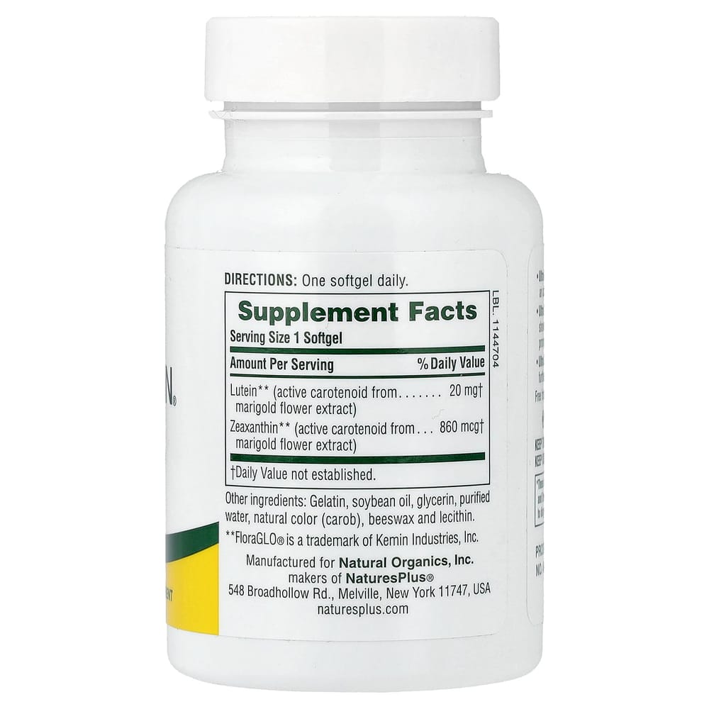 Nature'sPlus Ultra Lutein 20mg with Zeaxanthin, 60 Softgels