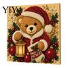 Sparkling Bead Painting Sets Christmas Faux Pearl Art Kit, DIY Snowman 3D Resin Xmas Scenes Crafting Project for Adults Beginners, Home Festive