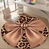 1pc Leopard Print Bow Office Round Area Rug, Indoor Mat Suitable ForOffice, Under Office Chairs Bedroom Living Room Home Decor, Room Deco Q146