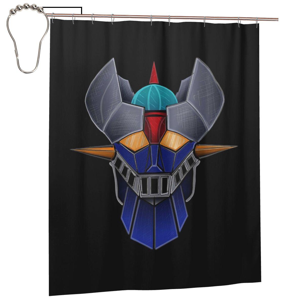 

Mazinger Z Goldorak Actarus Grendizer Mask Shower Curtain Bathroom Polyester Waterproof Bath Curtains With Hooks W60H190(CM)-1 Pcs