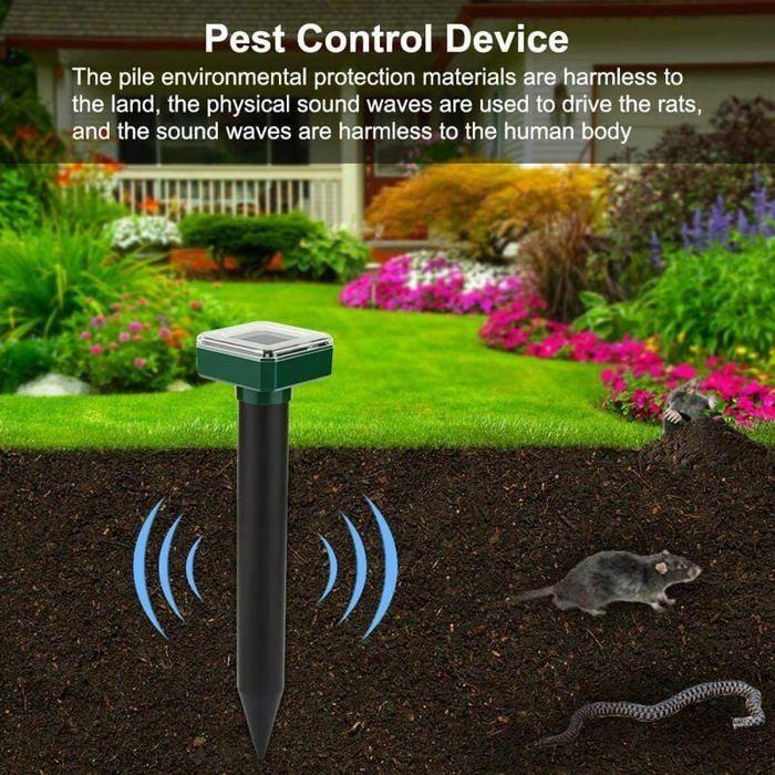Rpulsif solaire anti-taupes ultrasons lutte contre nuisibles IP56 lot de 4 pour jardin couleurs multiples ABRI DE JARDIN