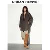 UR Women's Retro Spliced V-neck Loose Coat