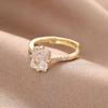 Fashion Engagement Ring Princess Cut Diamond  Band Jewellery Ultra-Sparkling Zirconia Open-Back Ring