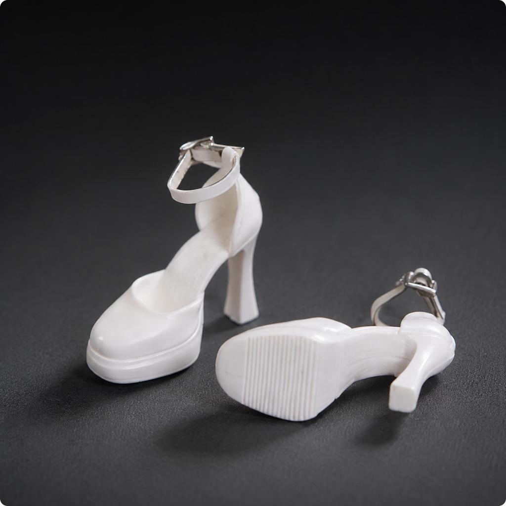 1/6 Scale Doll High Heels Rounded Toe Buckle Strap for Dioramas