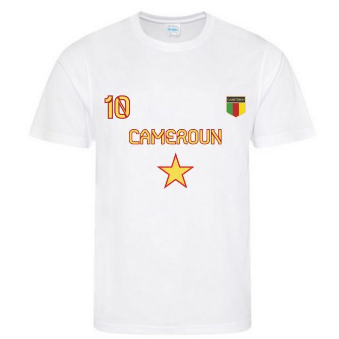 Ensemble Foot Enfant inspiré Cameroun - Maillot Blanc et Short Vert - - Blanc