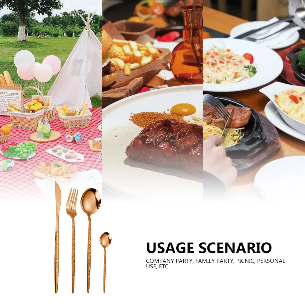 24 Pieces Silverware Set for 4 Stainless Steel Flatware Set Tableware Set Include Forks Knives