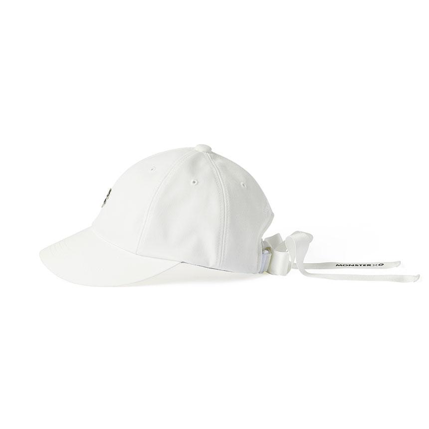 Monseuteoji Ribbon Wide Ball Cap White Mc24Rbw-189