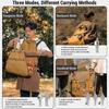 Firewood Carrier Canvas Bag Wood Carrying Holder Bag with Handles and Shoulder Strap for Fireplaces