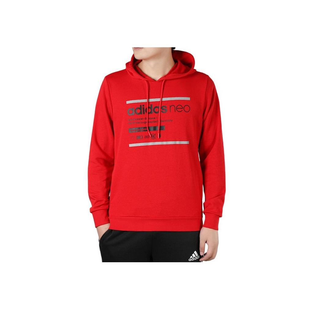 adidas Neo New Year Series Casual Print Hoodie Men Tops Red GE5500