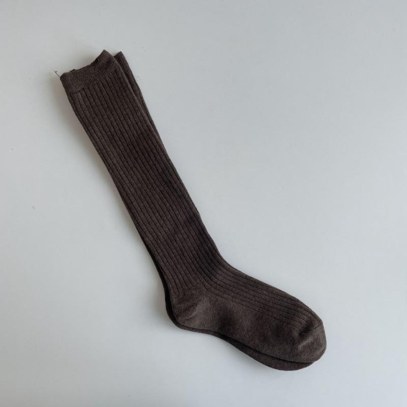 Ladies Fall Versatile Solid Color Cotton Thigh High Calf Socks