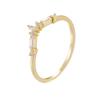 Dainty Engagement Wedding Mountains Stacking 14k Gold Plated CZ Cubic Zircon Crown Curved Wedding Band 925 Sterling Silver Ring