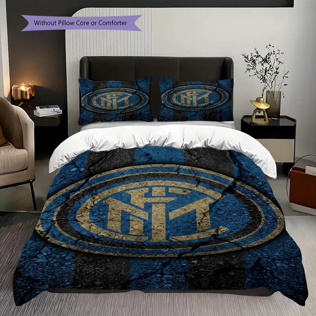 Inter Milan Heritage Bedding (1 * Duvet Cover + 2 * Pillowcase, Without Core) Duvet Cover and Pillowcase Soft and Comfortable Christmas Birthday Gift