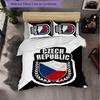 Czech Republi Football Pattern 3 Pieces Bedding Set Soft Microfiber Duvet Cover with Pillow Cases for Bedroom