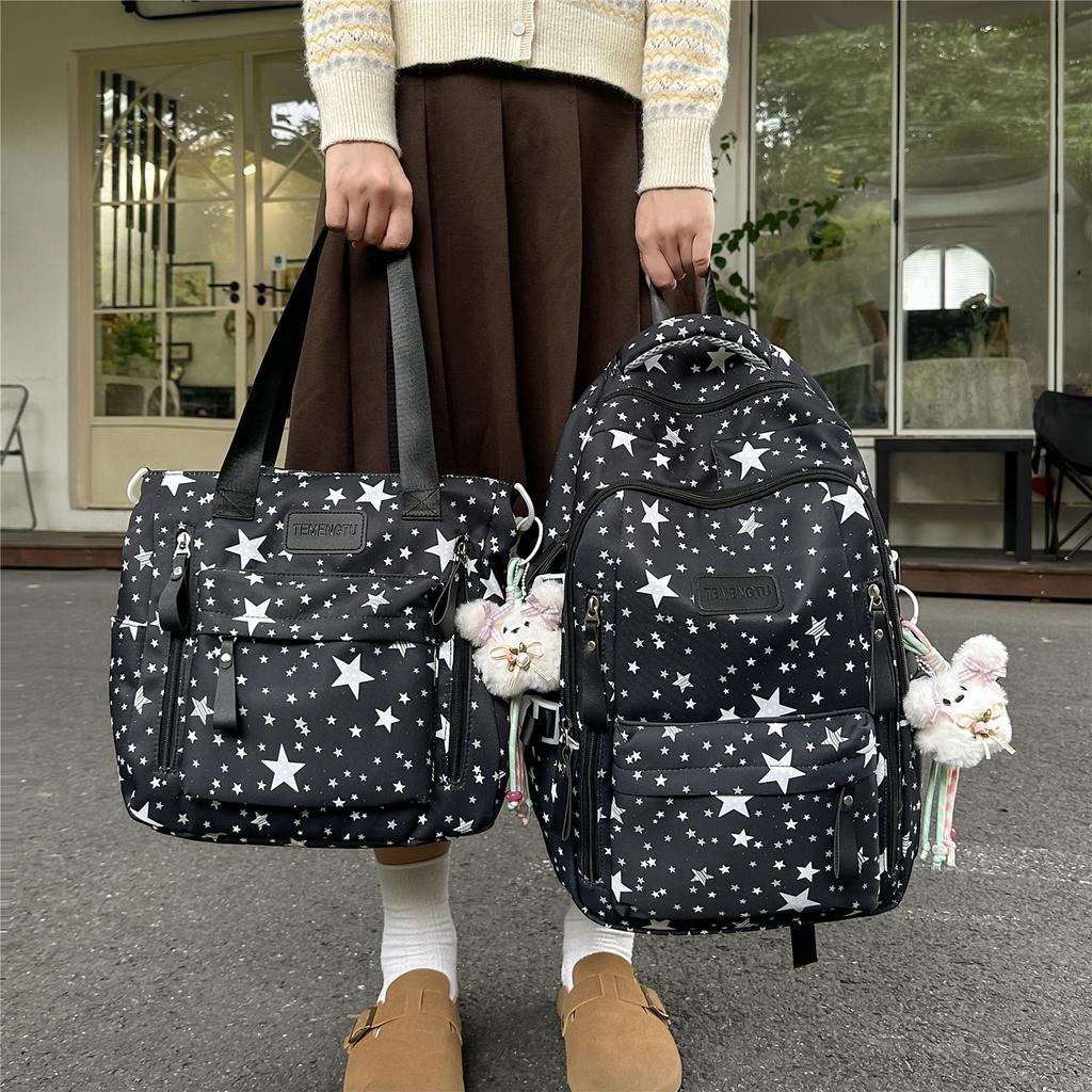 Schoolbag Japanese school bag ins niche high value fresh and sweet star backpack junior high school girls make-up bag