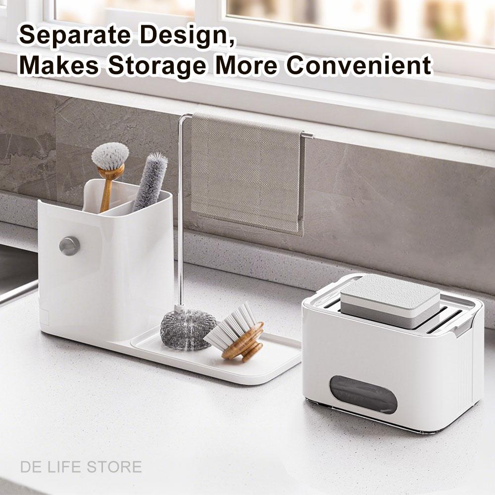 Kitchen Dishcloth Storage shelf For Sink Soap Sponge Holder Liquid Soap Organizer Box Drain Rack Kitchenware Sink Organizer