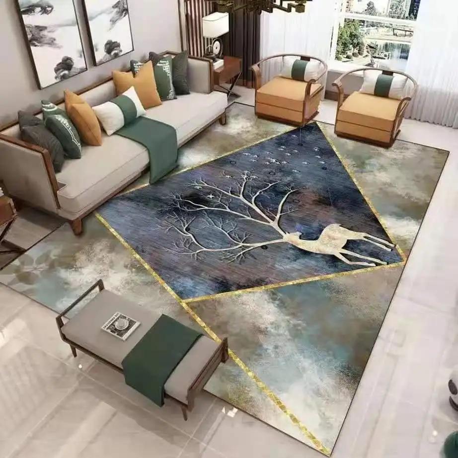 Nordic Luxury Style Living Room Carpets Area Rugs Bedroom Bedside Rug Home Decoration Parlor Carpet Modern Non-slip Floor Mat