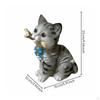 Feline Garden Statue Cartoon Resin Cat Ornament Cute Kitten Sculpture for Yard, Patio