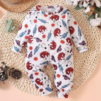 QITUDATEY Newborn Boys And Girls Knitted Jumpsuit Cartoon Long Sleeved Jumpsuit Sportswear Autumn And Winter 0-24M