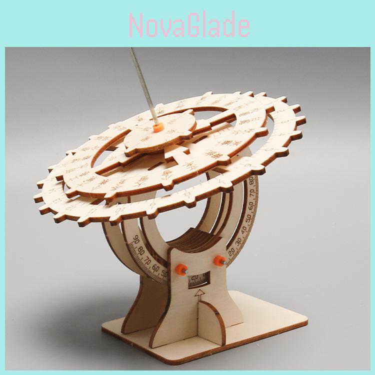 Wooden Science Experiment Kit With Mechanical Sundial For Kids Creative Stem Toy