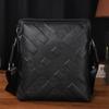Men's Genuine Leather Embossed Vertical Shoulder Bag - Business and Casual Style
