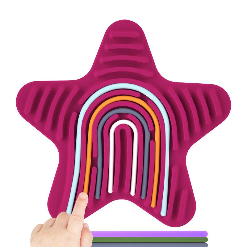 

Star Style Silicone Sensory Activity Board for Children 180x173x15.5 cm фіолетовий/червоний