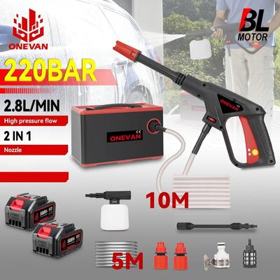 220Bar Electric High Pressure Washer 2in1 Cordless Car Washer Spray Gun Garden Cleaning Tool For Makita 18V Battery Pin