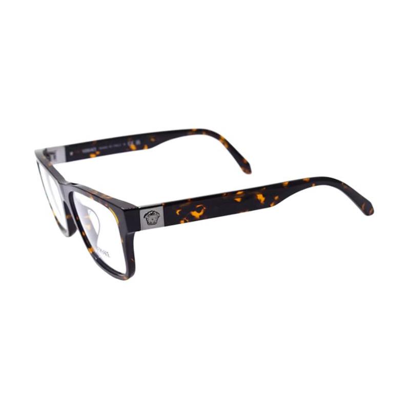 Versace Medusa brand logo design plate square optical glasses men's tortoiseshell color 38923433 0VE3380F-5528-Tortoiseshell 56