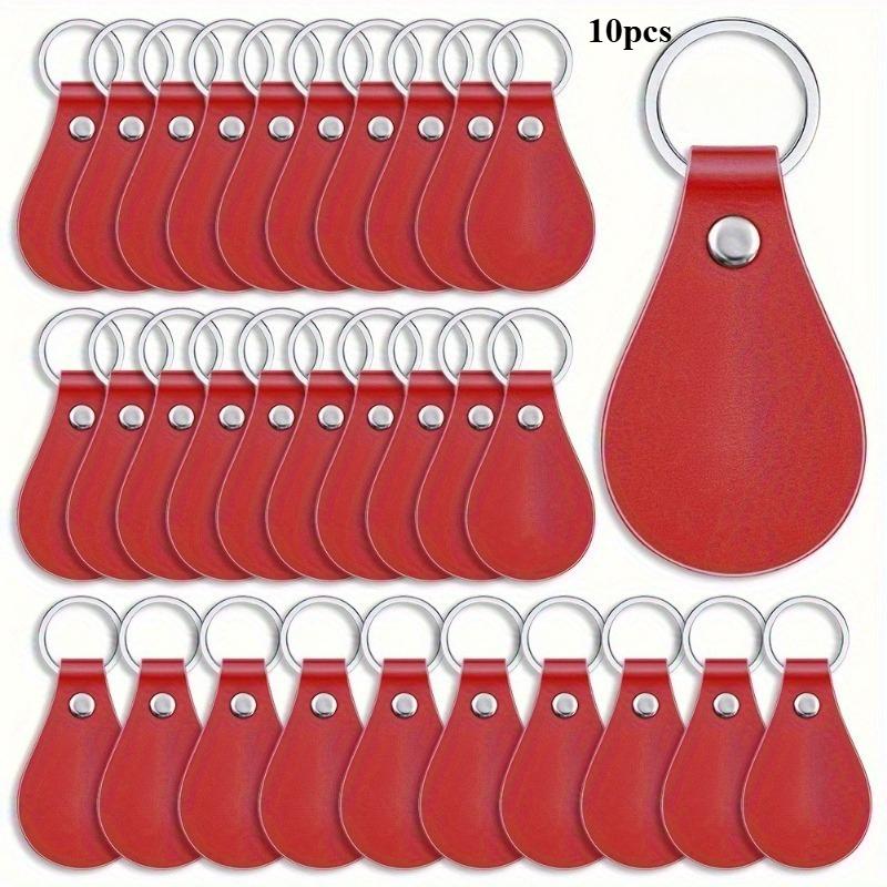 

30pcs/10pcs PU Leather Key Fob Blanks Kit, Simple Style Laser Engraving Keychains, For Gifts & Crafting Valentine s Day DIY Gift